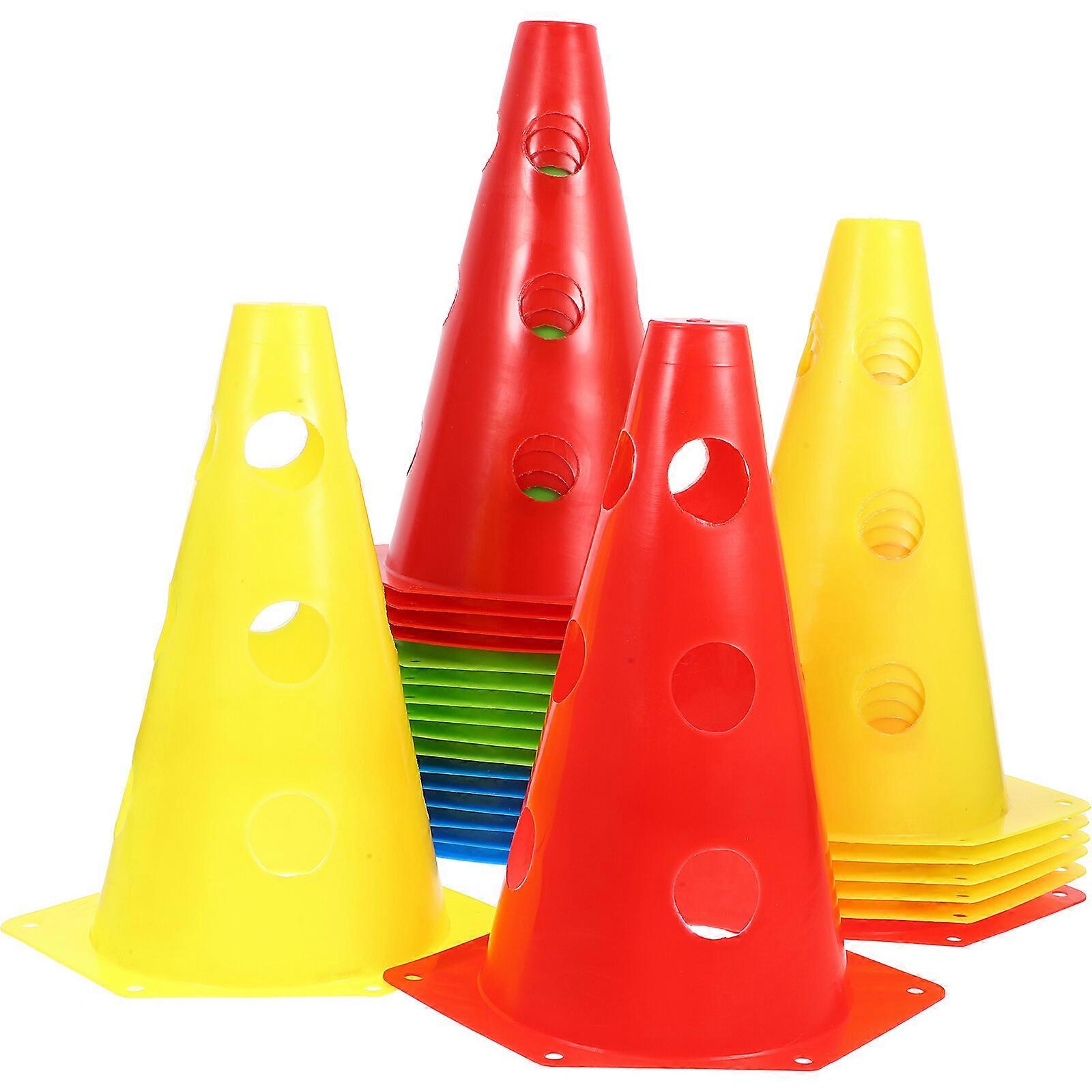 24pcs Plastic Agility Cones Soccer Cones Training Field Marker Multi-color Traffic Cones