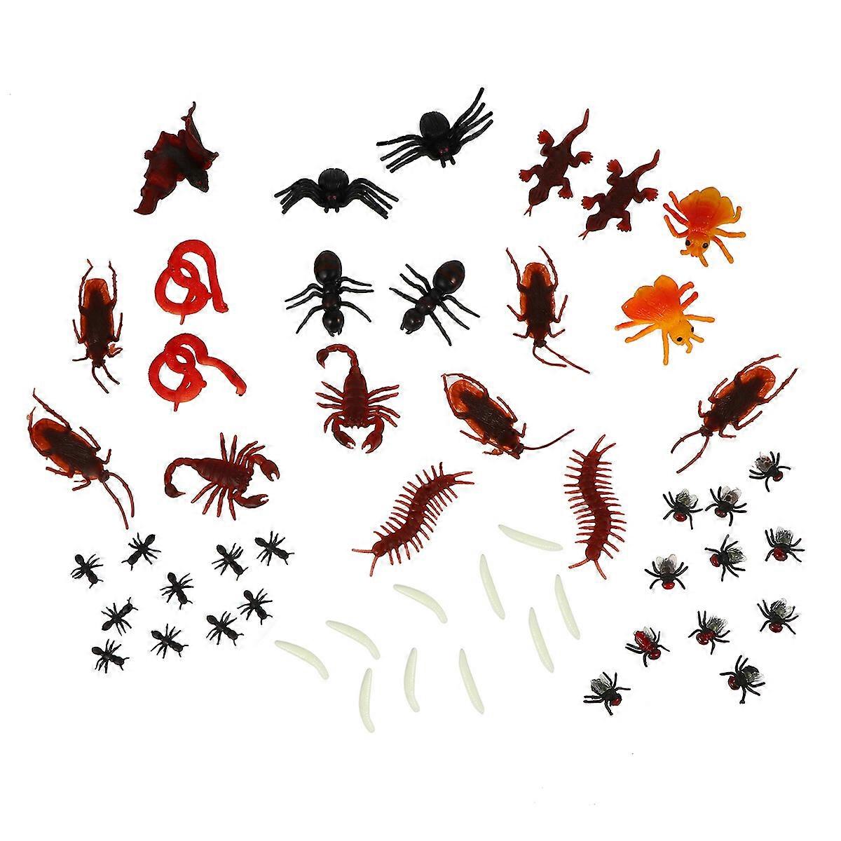 50pcs Simulation Insect Set Spider Scorpion Prank Props Halloween Prank Toys