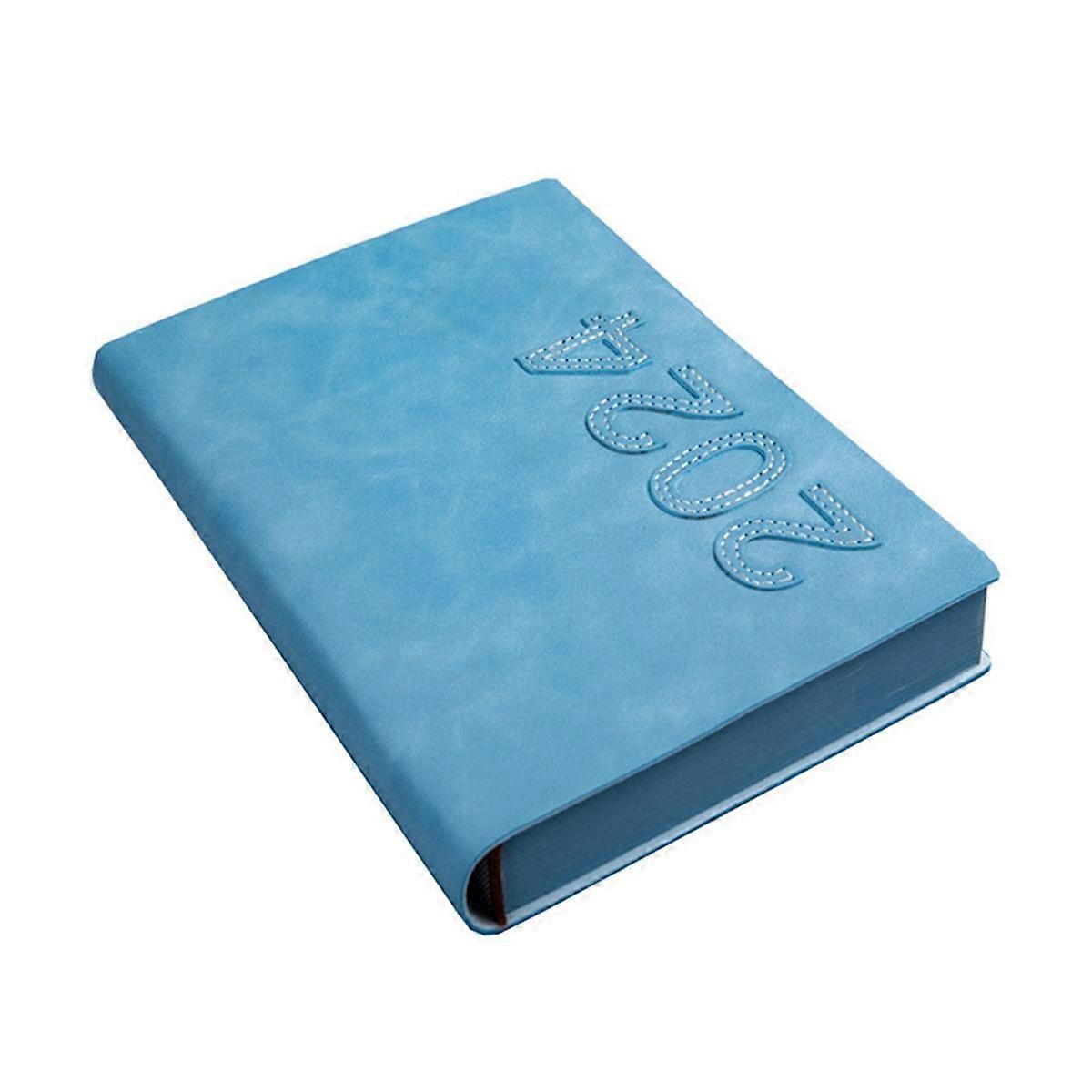 2024 Schedule This Self-Discipline Punch Time Management Daily Plan This Efficiency Manual Calendar Notepad Blue