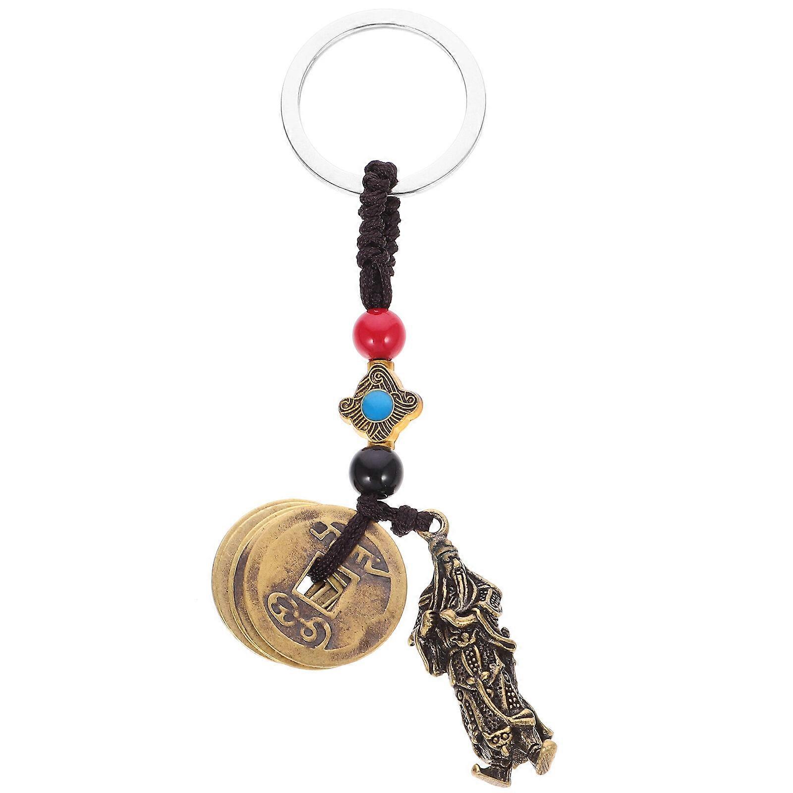 Rope Pendant Keychain Hanging Decor Chinese Style Copper Cash Pendant Keychain
