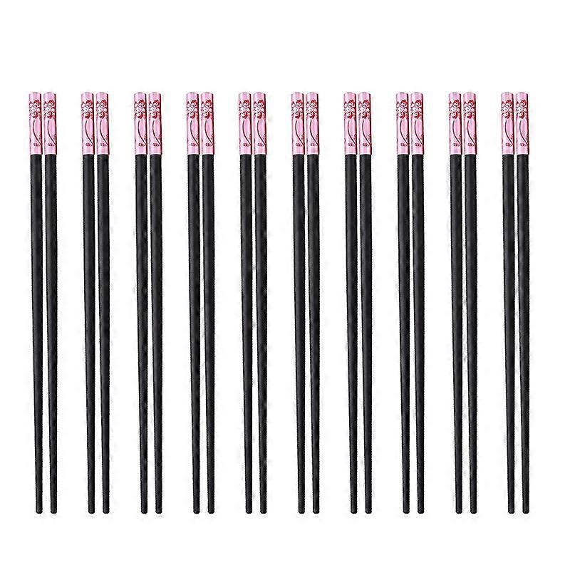 10 Pairs Chopsticks Eye-catching Beautiful Non-slip Comfortable Grip Noodles Chopsticks for Kitchen