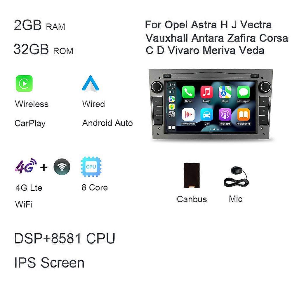 8GB+128GB 7''Android 12.0 8 Core Car DVD Player GPS WIFI Radio For Opel Zafira Vectra Antara Astra H G Combo Corsa Meriva Vivaro