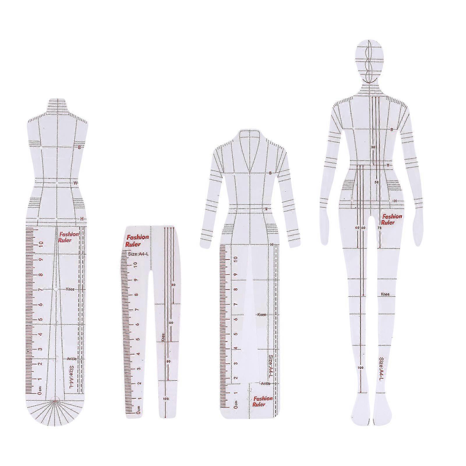 French Curve Ruler Clothing Measuring Tools Design Template Set
