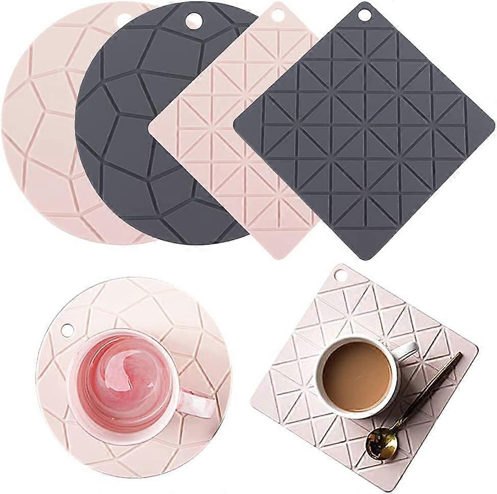 Set di 4 sottopentola in silicone resistente al calore per bancone da cucina, tavolo