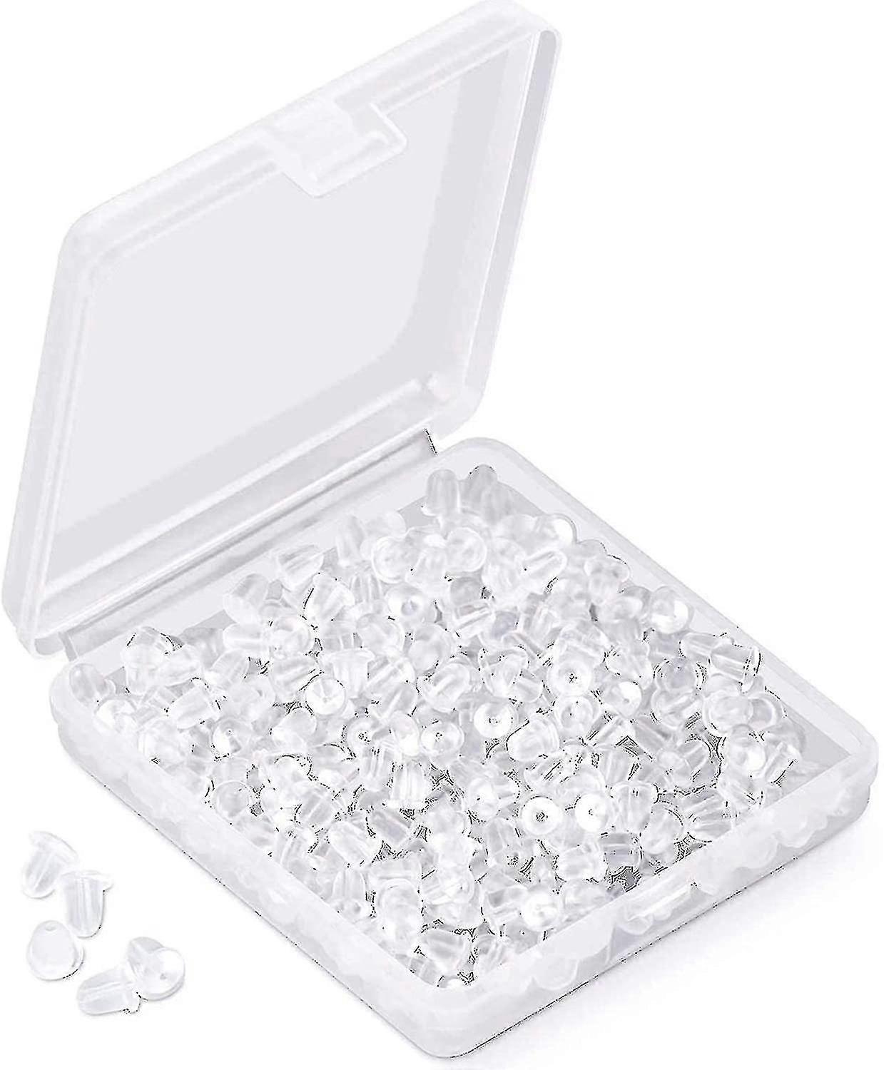 Silicone Earring Backs 1200 Pcs Soft Clear Ear Back Pads, Diameter 4mm