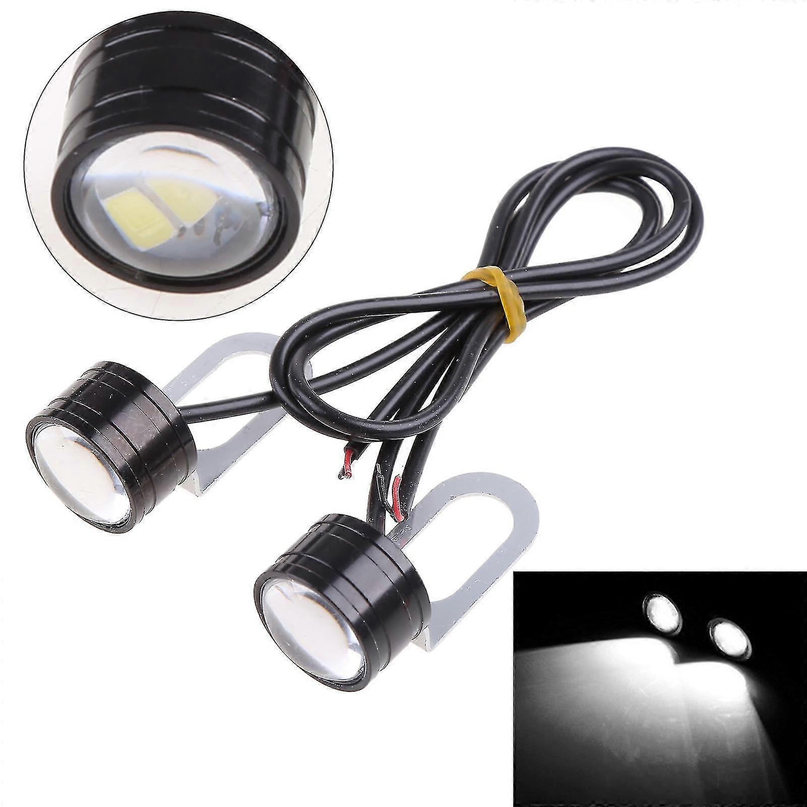 2pcs Bright Motorcycle Strobe Lights Portable Eagle Eye Flash Light Spotlight
