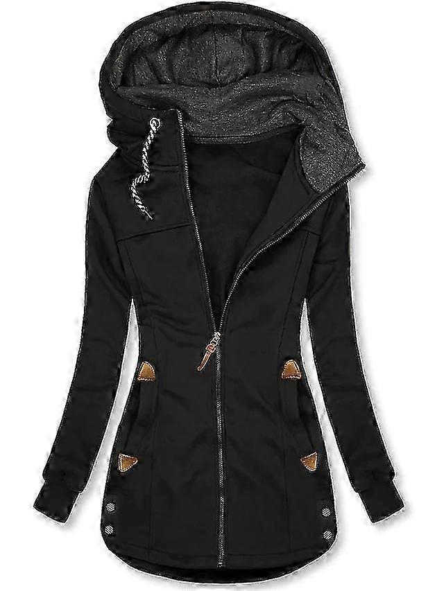 Moletom feminino com capuz 2024 com bolso com cordão Jaqueta Cardigan com zíper W193