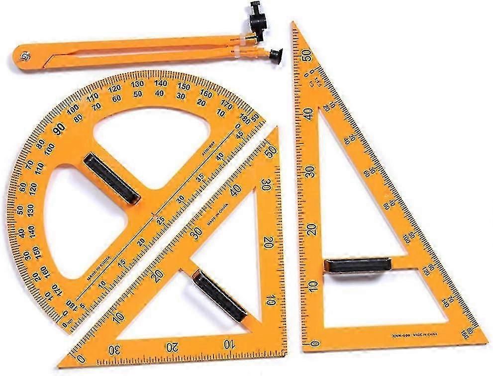 2024,teaching Tool Multifunction Teaching Ruler Set Triangle Compasses Protractor Measurement Ruler - JV