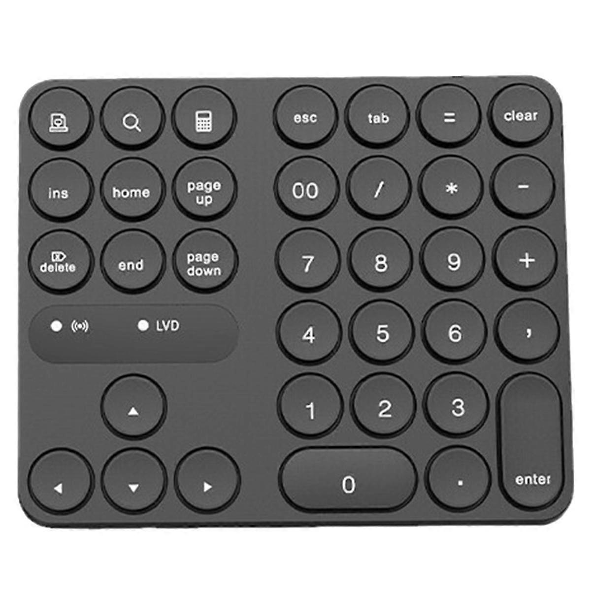 Rechargeable Double Bluetooth Number Pad Wireless Numeric Keypad 35-Keys External Numpad Keyboard D