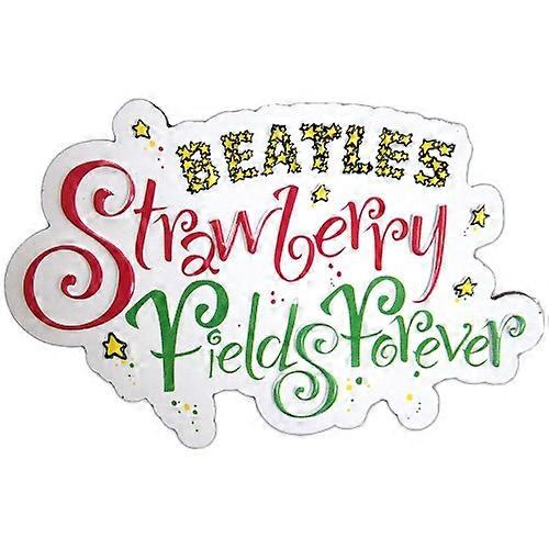 The Beatles Strawberry Fields Forever Logo Embossed Fridge Magnet