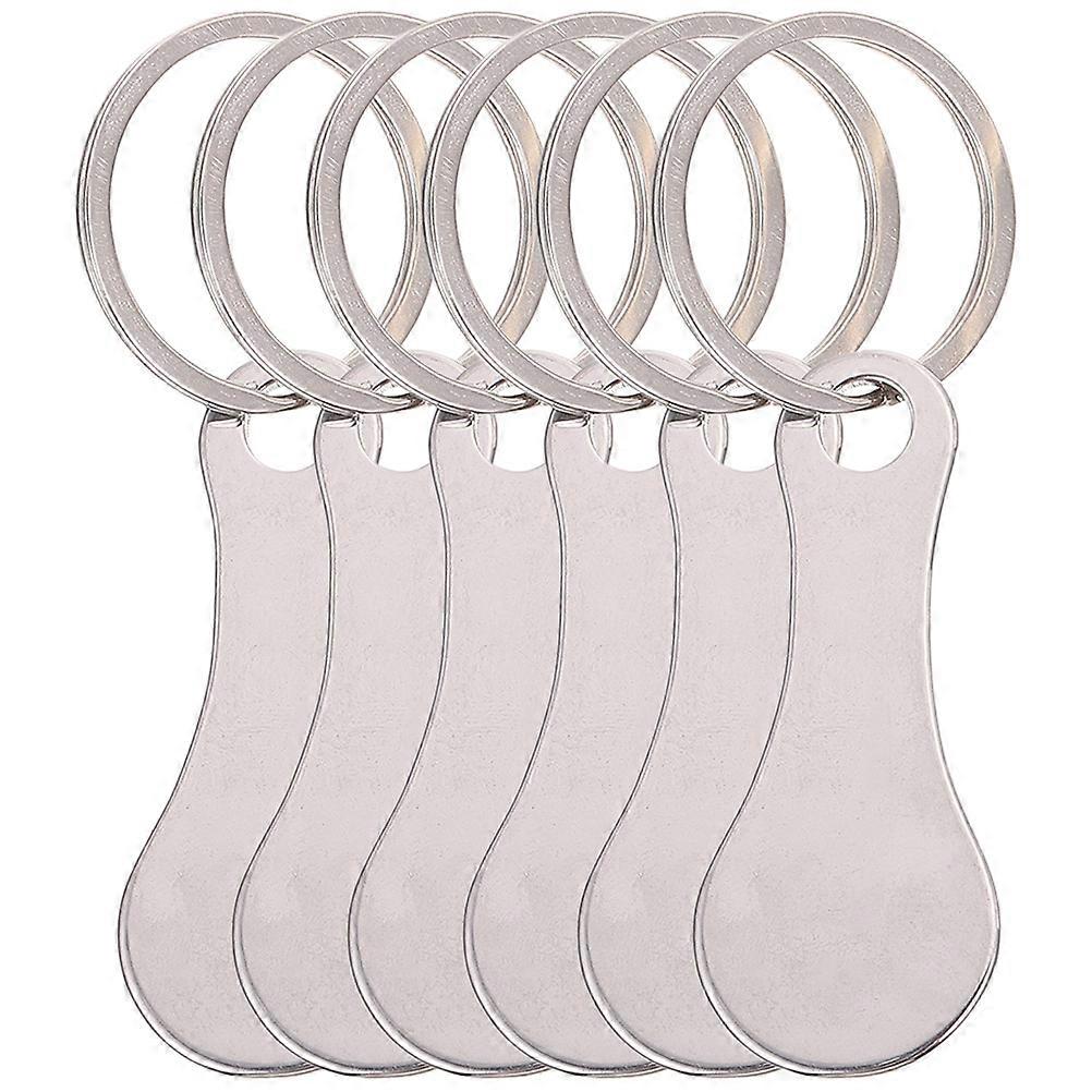 6 stk handlekurv Vognpoletter Nøkkelringvogntokens Tralletokens i rustfritt stål