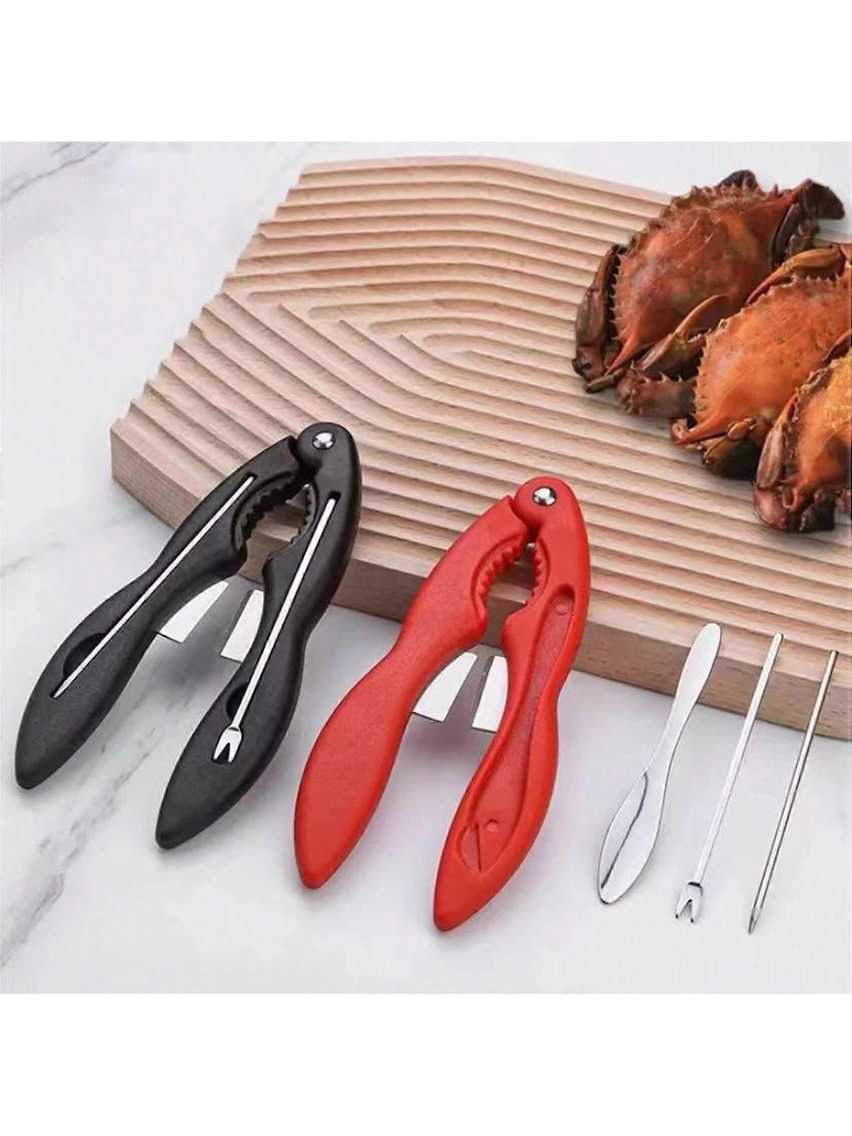 4 قطع / مجموعة من أداة تفكيك السلطعون المشعر ، يسهل حملها ، قابلة للفصل ، تخزين داخلي ، مريحة لأكل السرطانات