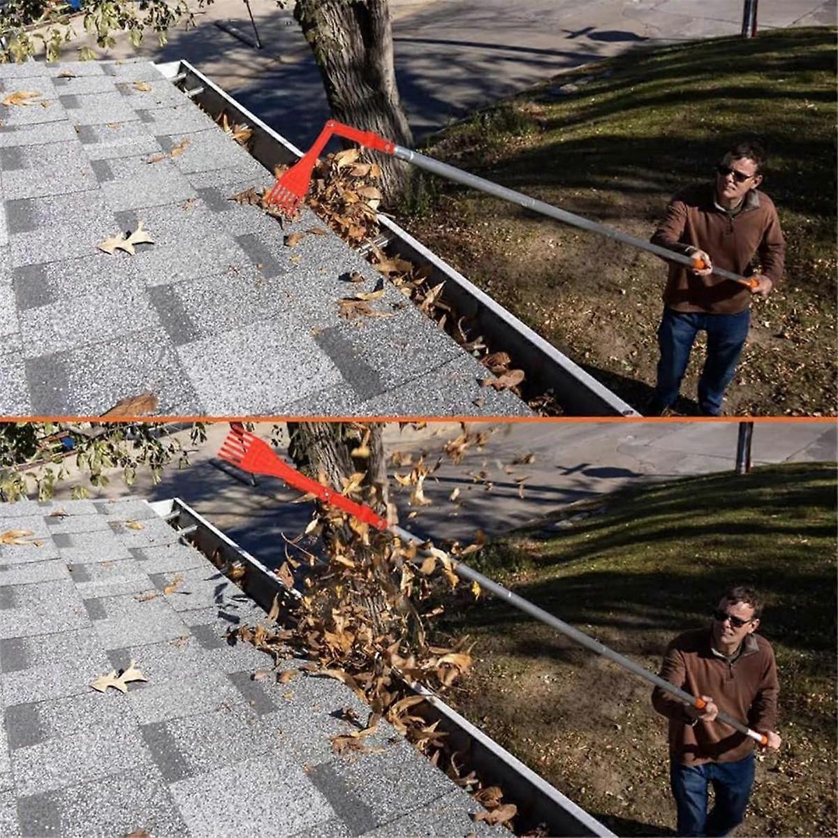 Gutter Cleaning Tools, Mini Rake, Rotatable Handle, Gutter Cleaning Tools From the Ground, Great fo