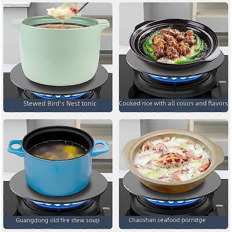 Heat conduction plate gas stove pot bottom anti-burning black heating plate pot guard pad thawing induction cooker heat insulation plate with handle