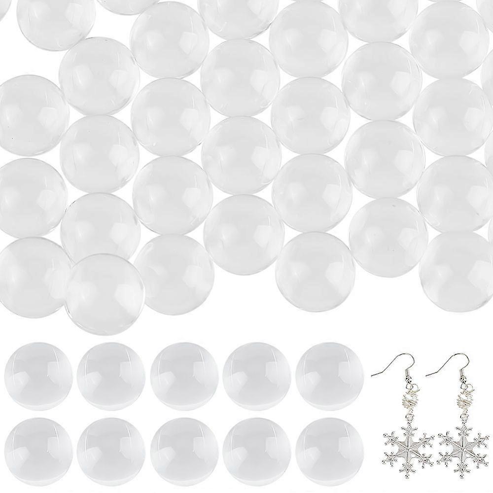 80Pcs Glass Bead No Hole Round Clear 6mm 80 pcs/bos