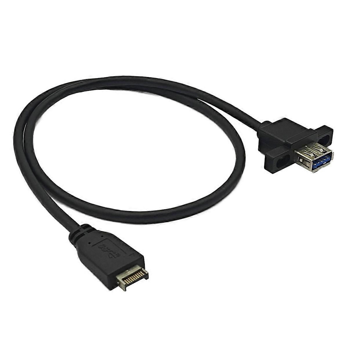 TYPE-E to USB 3.2 GEN2 10Gbps Female Front Panel Extension Cable USB3.2 TYPE-A Connector with Screw Hole for Desktop