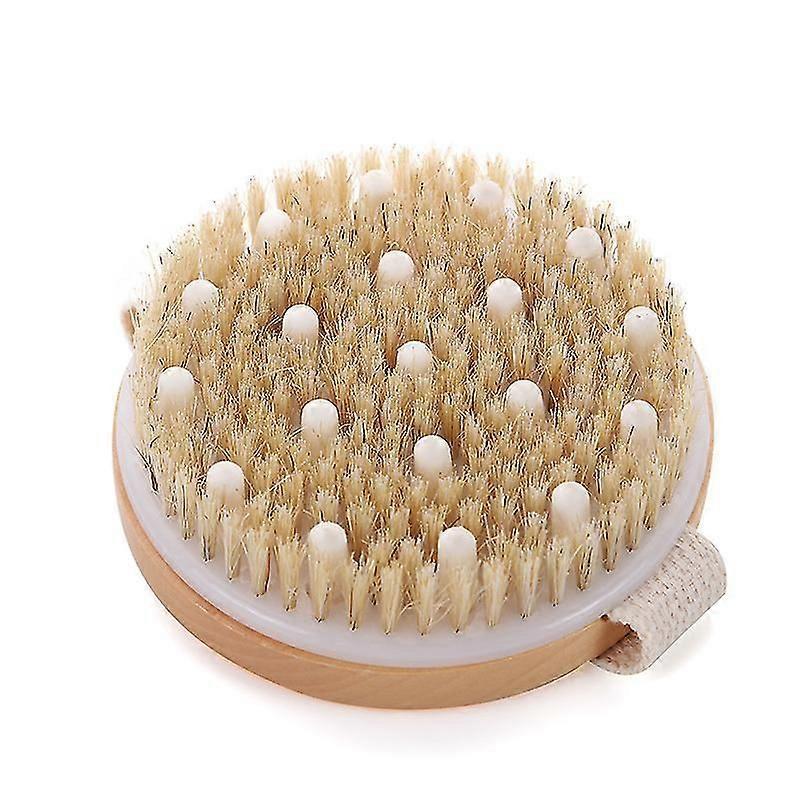 Body Brush For Dry And Wet Brush - Exfoliating Brush With Boar Bristles To Remove Dead Skin Cells, Cellulite And Improve Blood Circulation - Suitable
