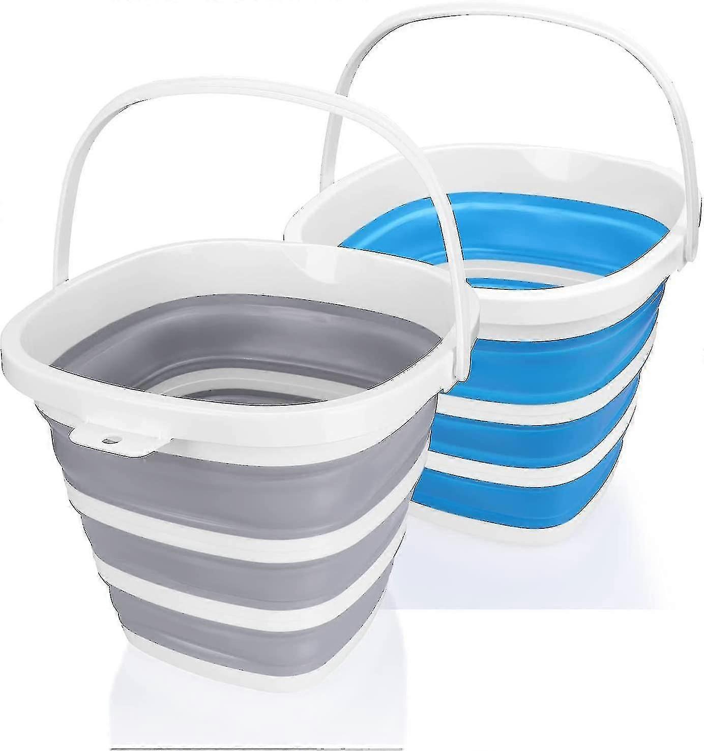 Collapsible Plastic Bucket With Handle - 2.6 Gallon (10l) Portable Cleaning Bucket Foldable Water Tu