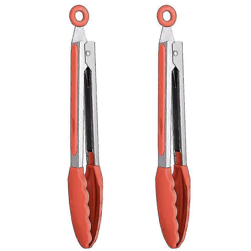 Premium Edelstahl Küchenzange mit Silikonspitzen, 2er Set