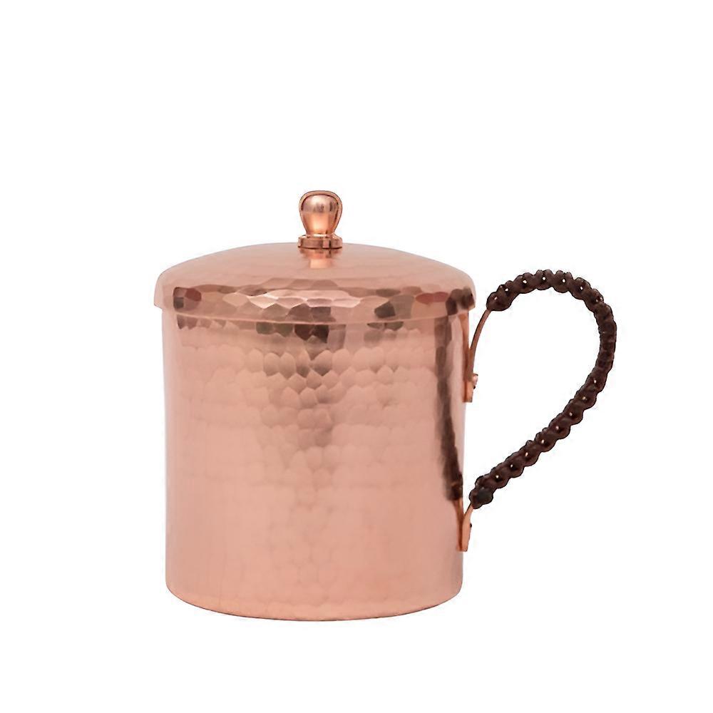 Copper Cup copper tea cup thickened Cup with lid creative Cup durable copper tea set