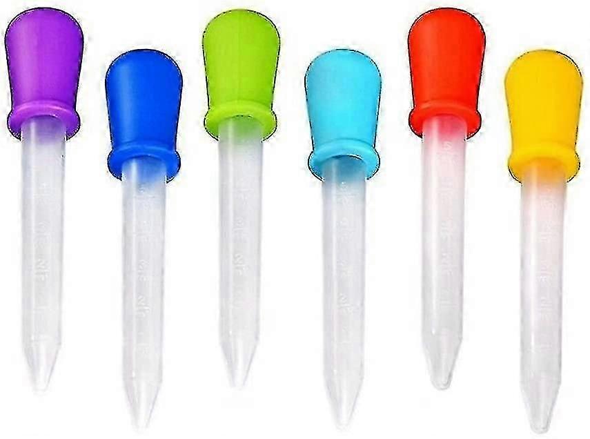 液体スポイト8個セット、シリコンプラスチックピペット転写モールド、子供用アート、科学、学校、家庭用品（ランダムカラー）