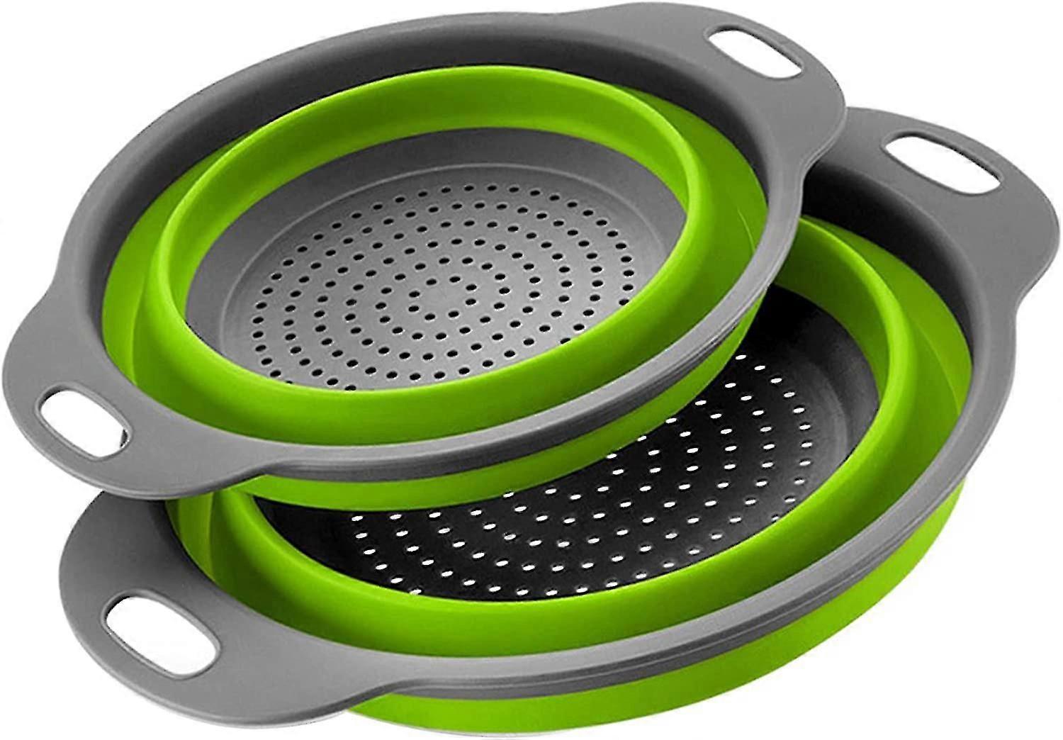 2pcs Set Silicone Colander, Foldable Filter,fruit And Vegetable Basket