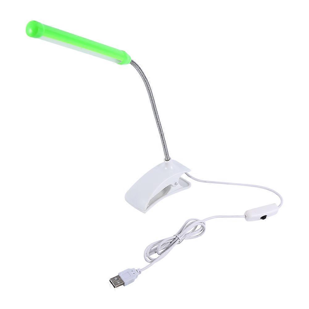 1Pc USB LED Light Clip on Clamp Bed Table Study Desk Reading Lamp Green