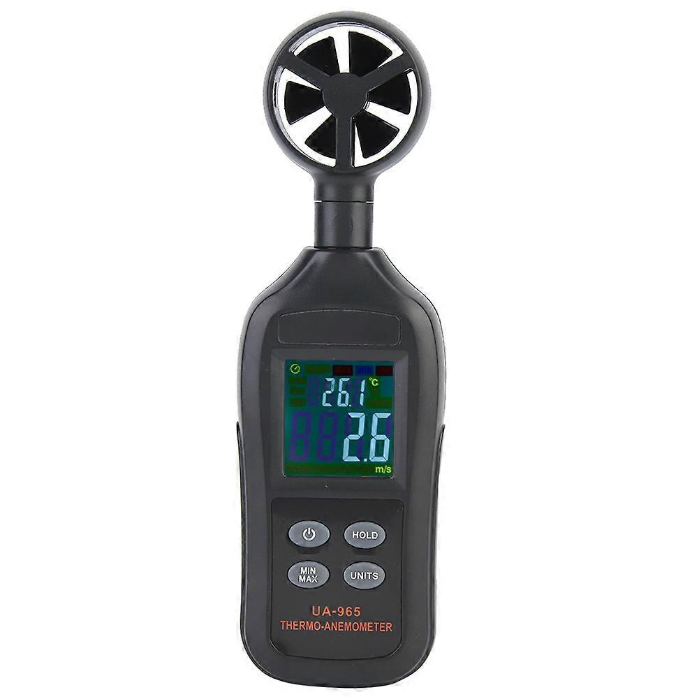 UA965 Black Handheld LCD Display Digital Anemometer Air Flow Wind Speed Meter