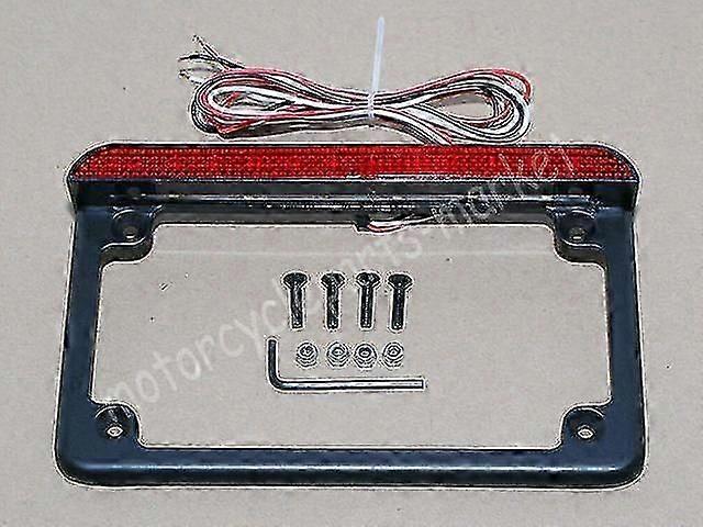 Cromato 12v Moto Alluminio 439; 39; X 739; 39; Luce Freno Led Telaio Targa Universale Per Harley Dyna Softail Sportster Xl