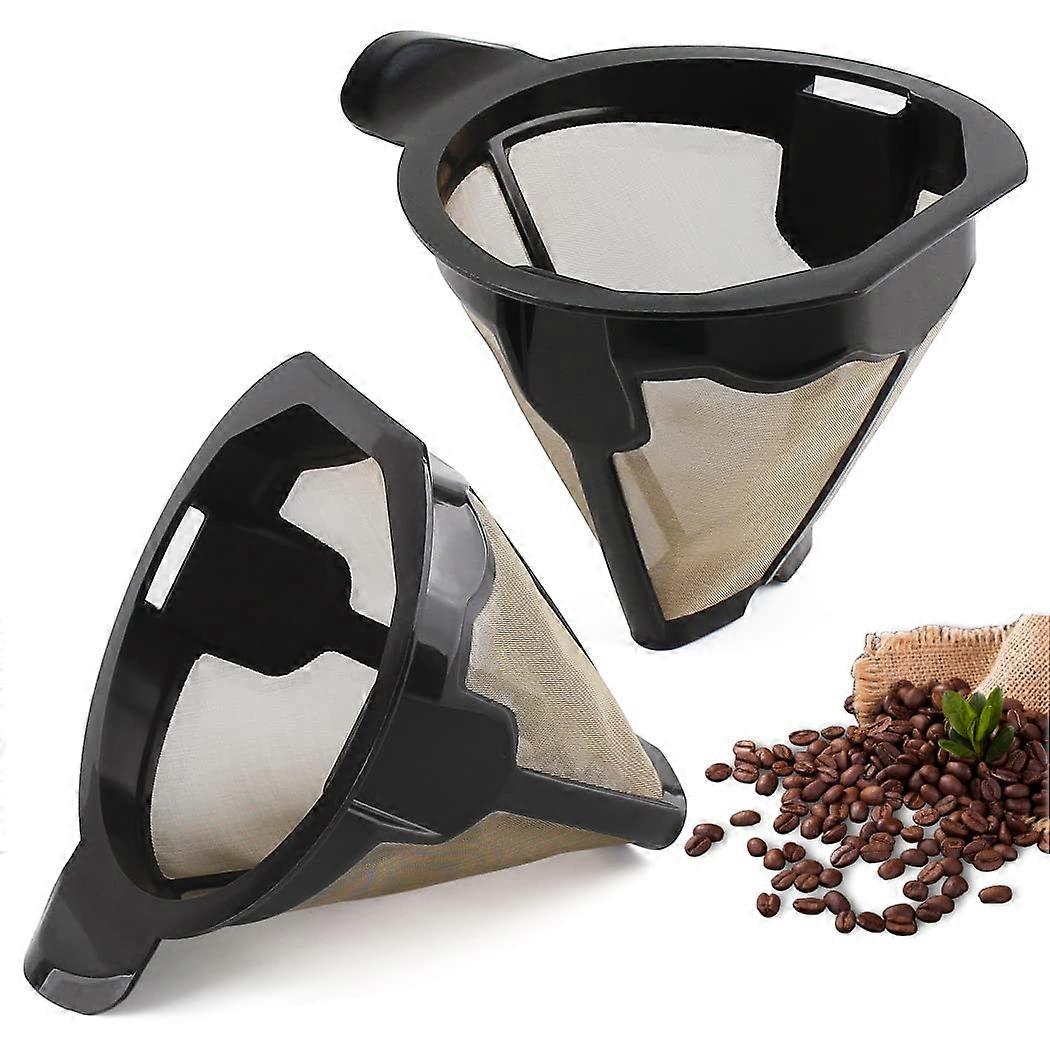 Replacement Parts 2pcs Reusable Cone Coffee Filters for Ninja Coffee Maker CM305 CP301 CP307C CM401 Permanent Use