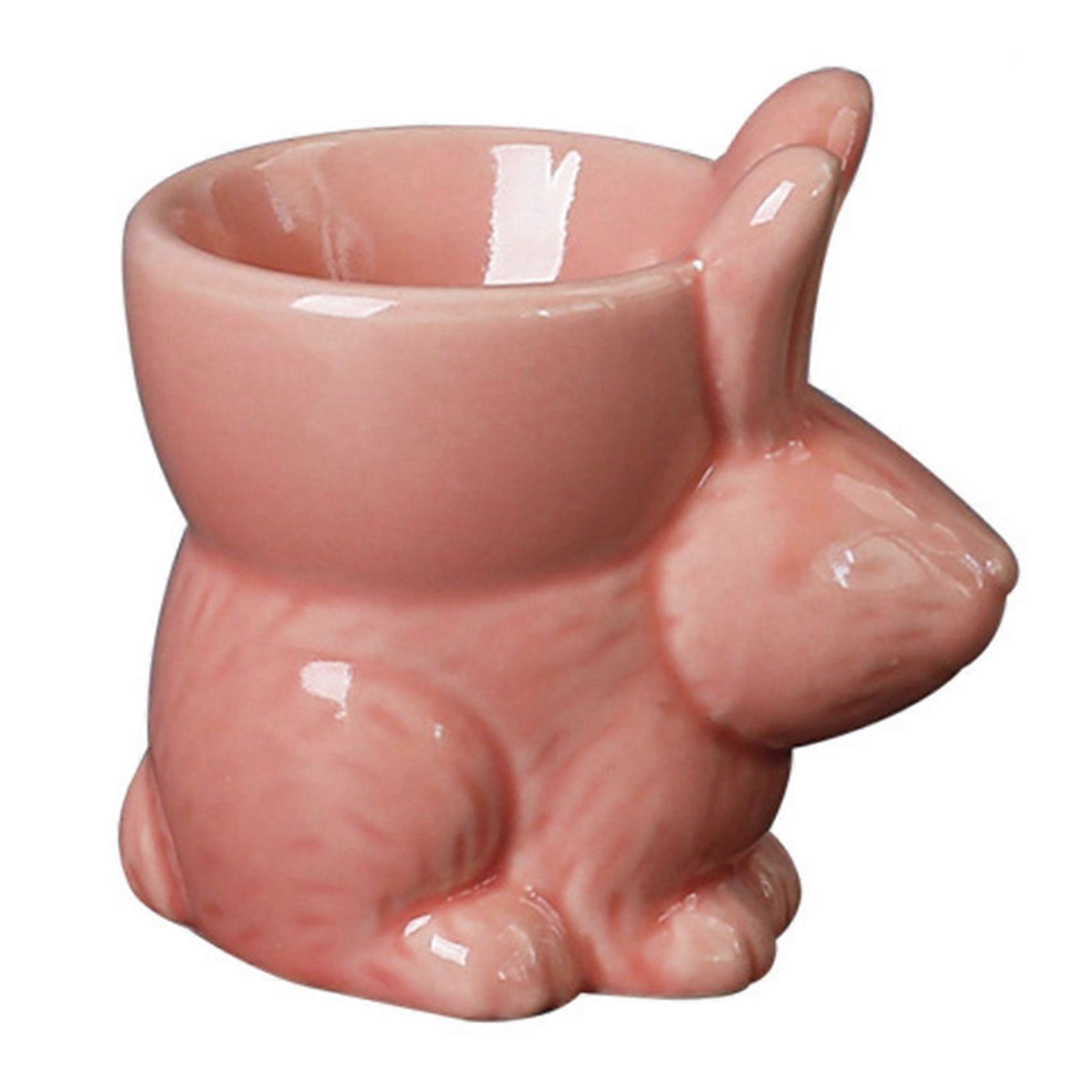 Qinghai Ceramic Rabbit Egg Cup Bunny Egg Holder Breakfast Table Decor Egg Stand for Soft Boiled Egg Kitchen Utensils Easter Decoration