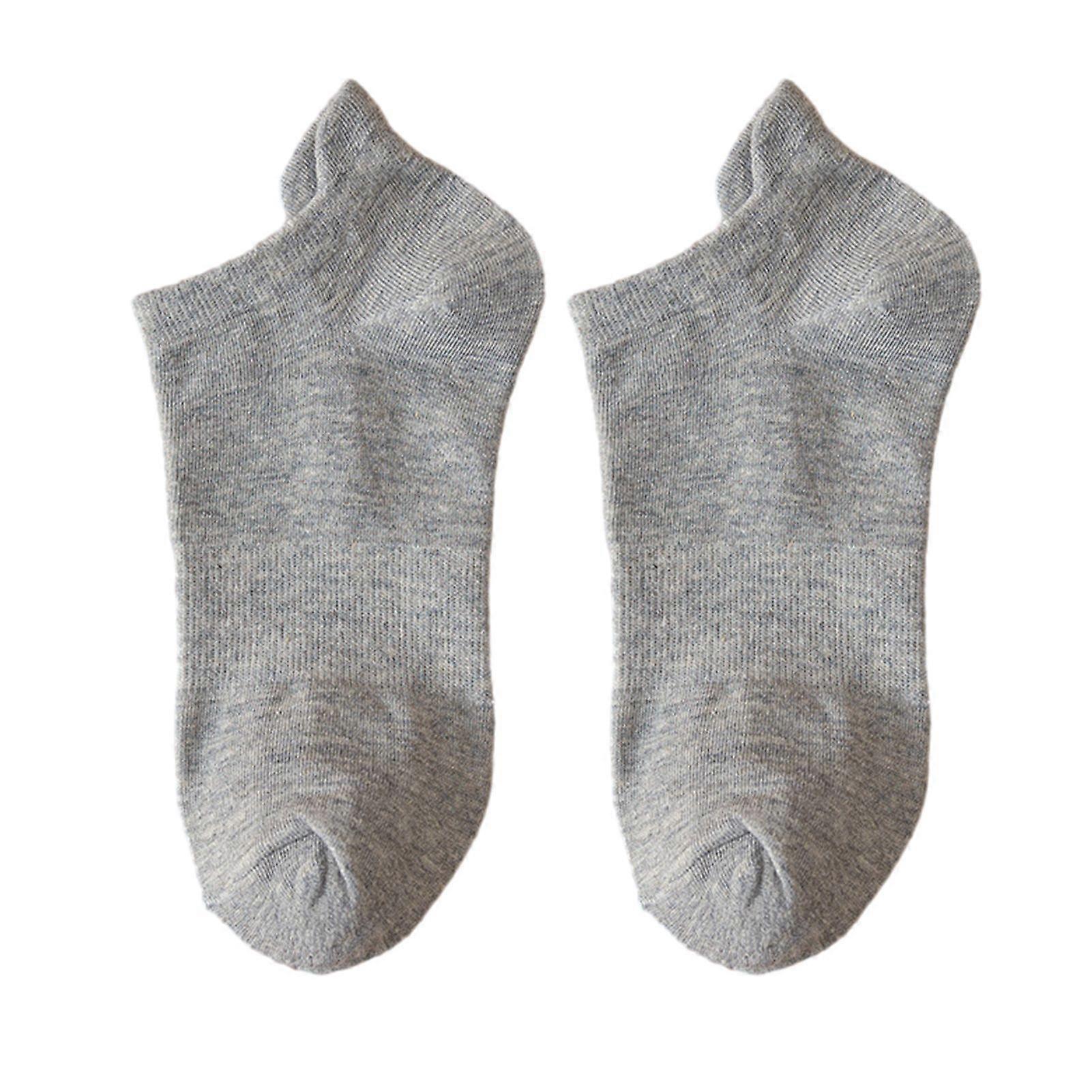 1 Pair Men Socks Low-cut No Odor Shallow Solid Color High Elasticity Anti-slip Breathable Soft Sweat-absorption Anti-shrink Sports Cotton Socks