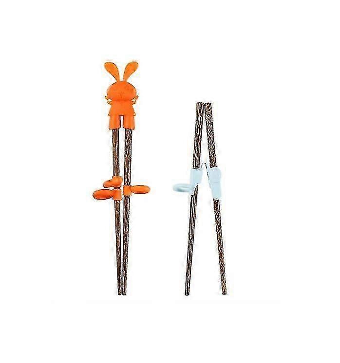 2 Pairs Of Wooden Learning Chopsticks For Kids/beginners Left Or Right Handed - With Portable Box f54