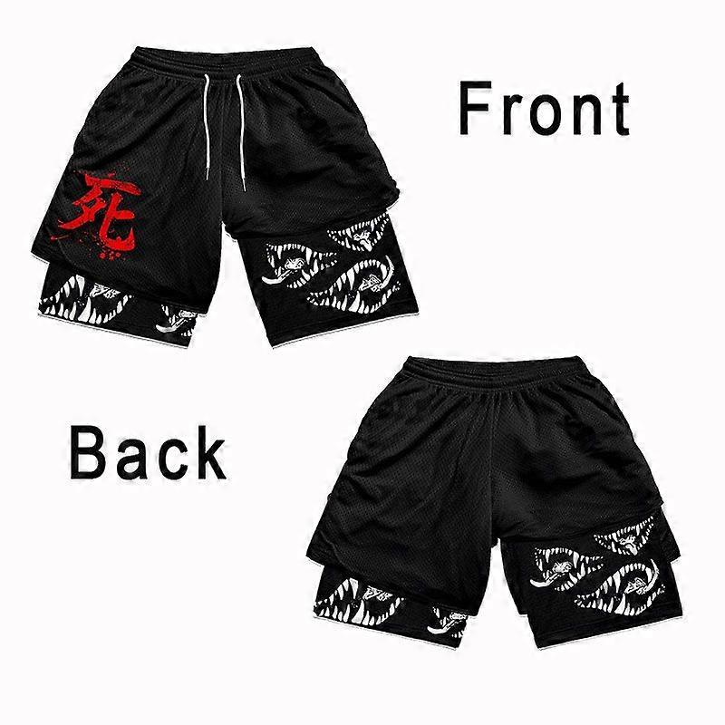 Anime Gym Shorts Men Women Berserk Manga 3D Print 2 in 1 Performance Shorts Workout Summer Quick Dry CompressionShort Pants