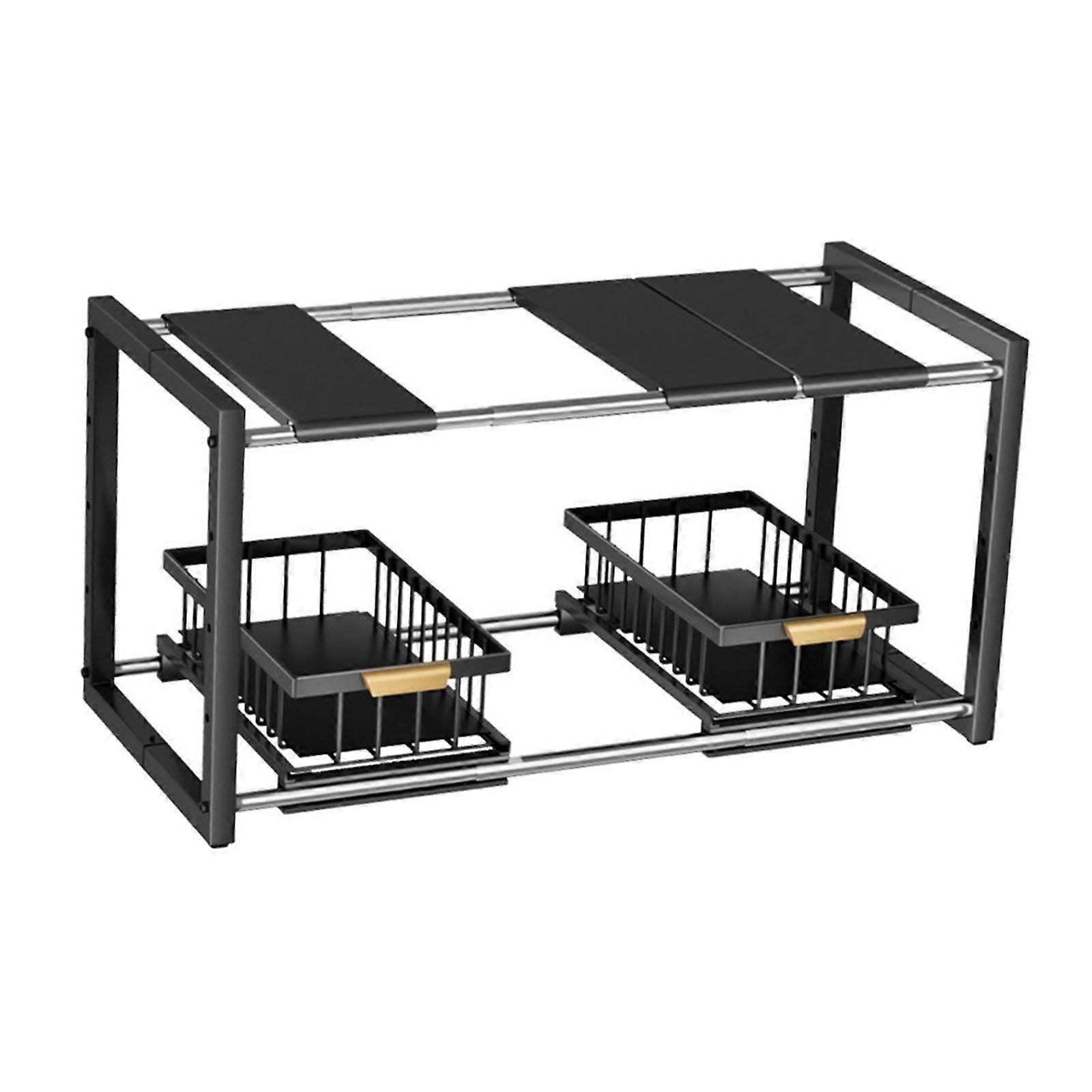 Under Sink Rack Expandable Kitchen Storage Rack for Pantry Countertop Office