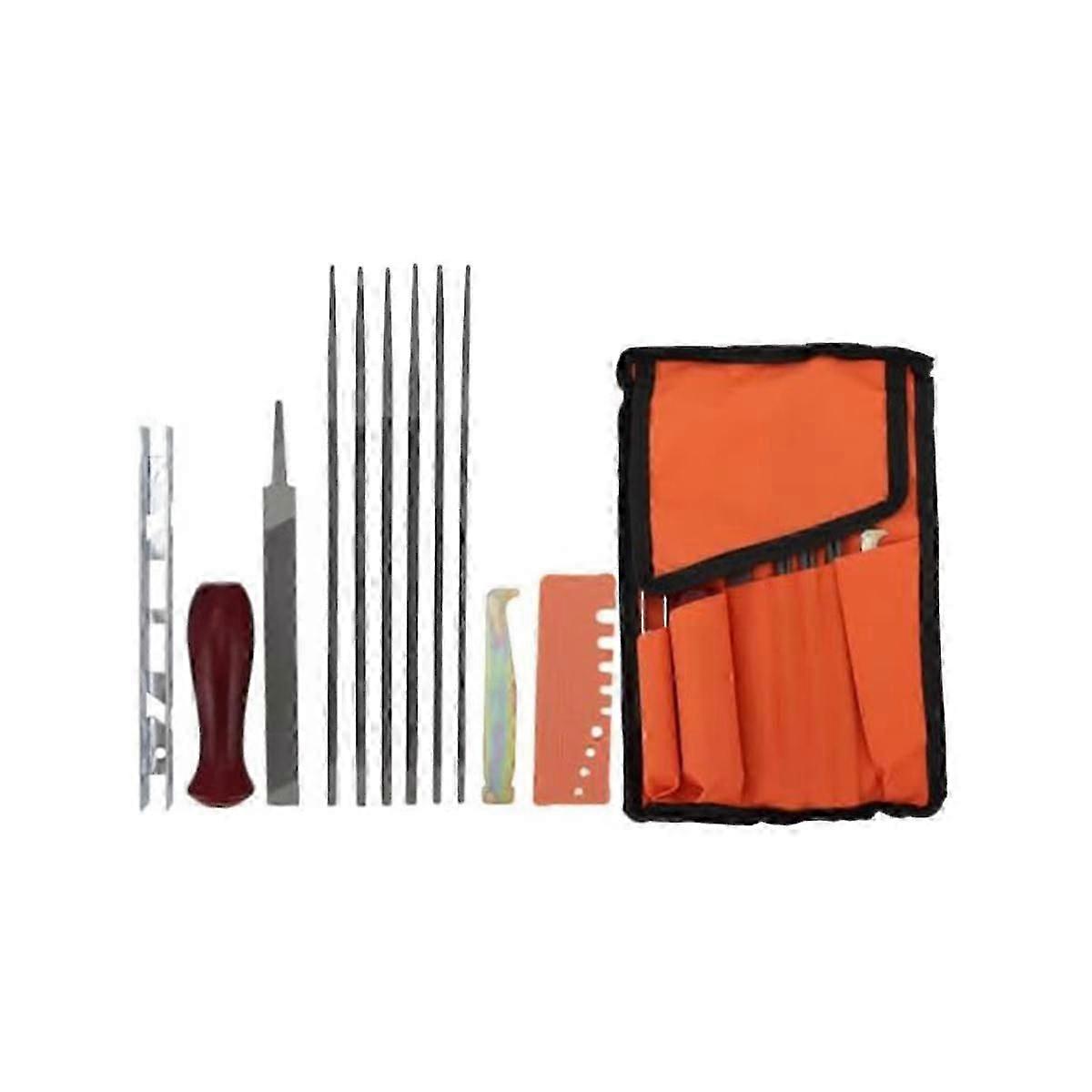 12 Pack Chainsaw File, Chainsaw Sharpener Kit,Round Chainsaw File,Depth Gauge,Quick Check Gauge