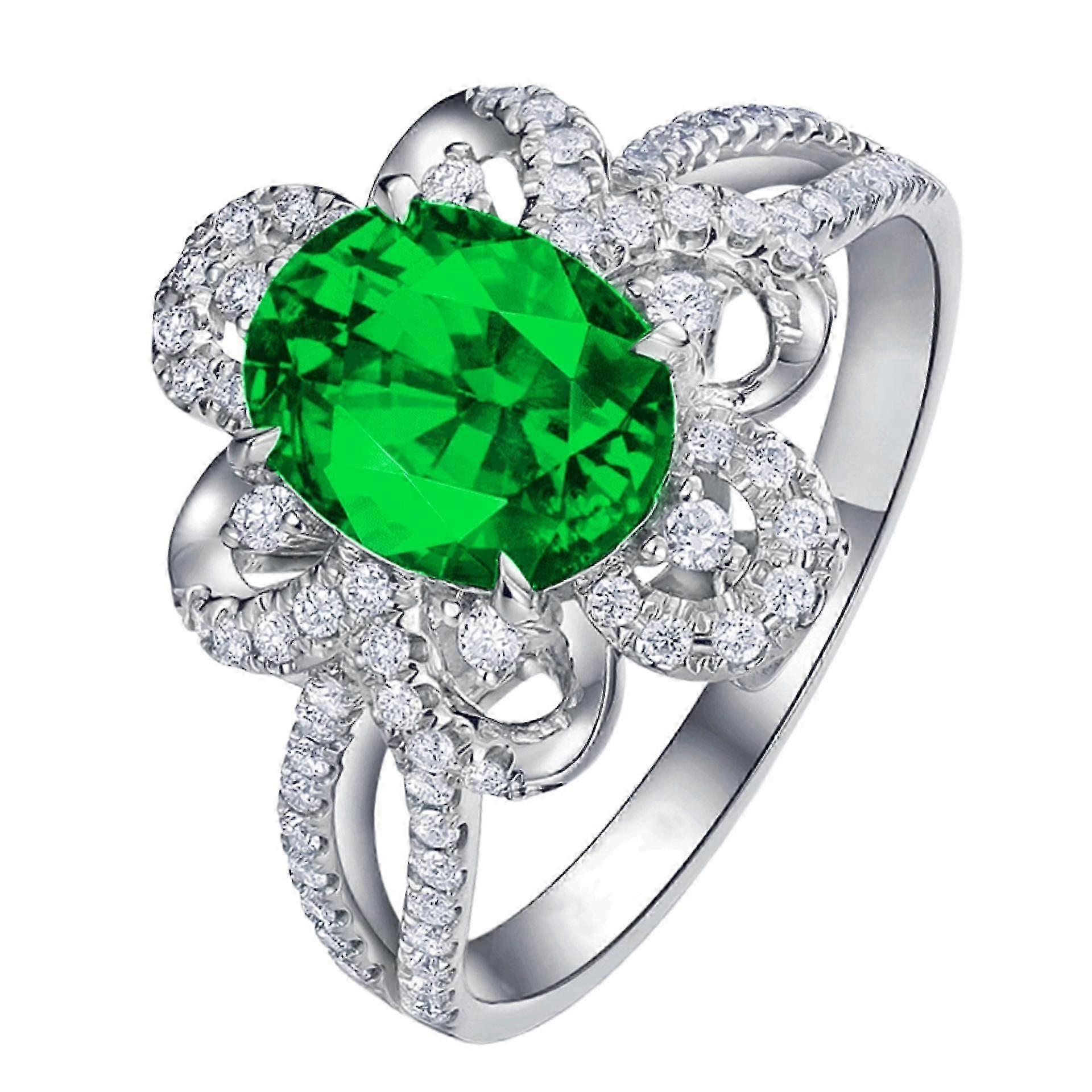 Taubenei Roter und grüner Diamantring