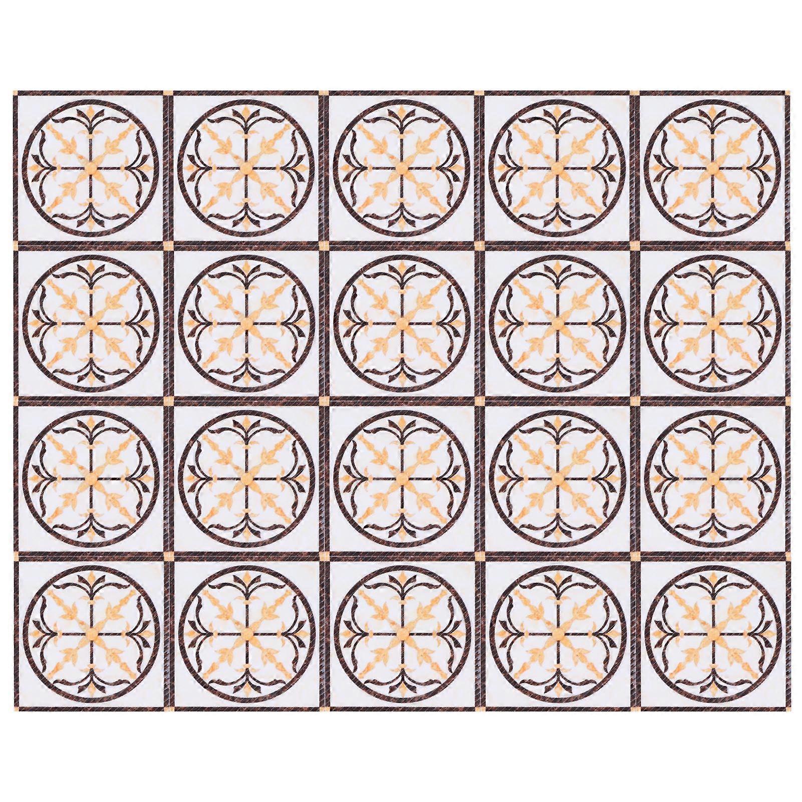 Self Adhesive Tile Stickers 20-Pcs Peel-and-Stick Diagonal Floor Tiles For Living Room Decor