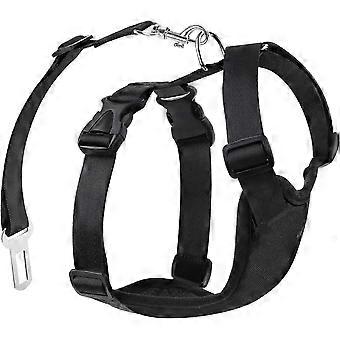 Pet Vest Harness Adjustable Shoulder Straps & Quick Release Buckle (Black, S)