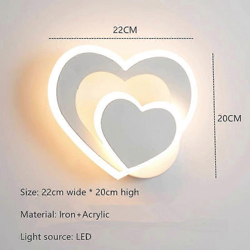 Led Heart-Shaped Wall Lamp, Simple Nordic Love Wall Lamp, Creative Bedroom, Living Room, Corridor, Background Wall, Bedside Lamp