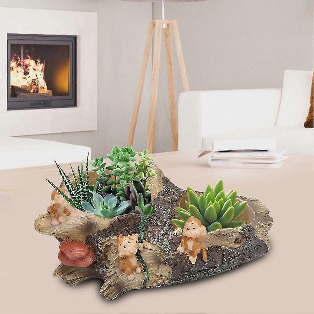Resin Bonsai Pot Desktop Succulent Planter For Desk Decoration