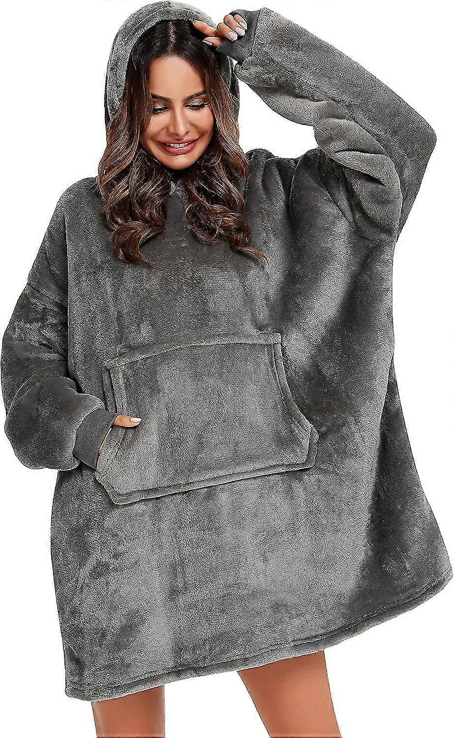 Genser Genser Hettekappe Teppe hettegenser Lat teppepyjamas hette Fleece Termisk