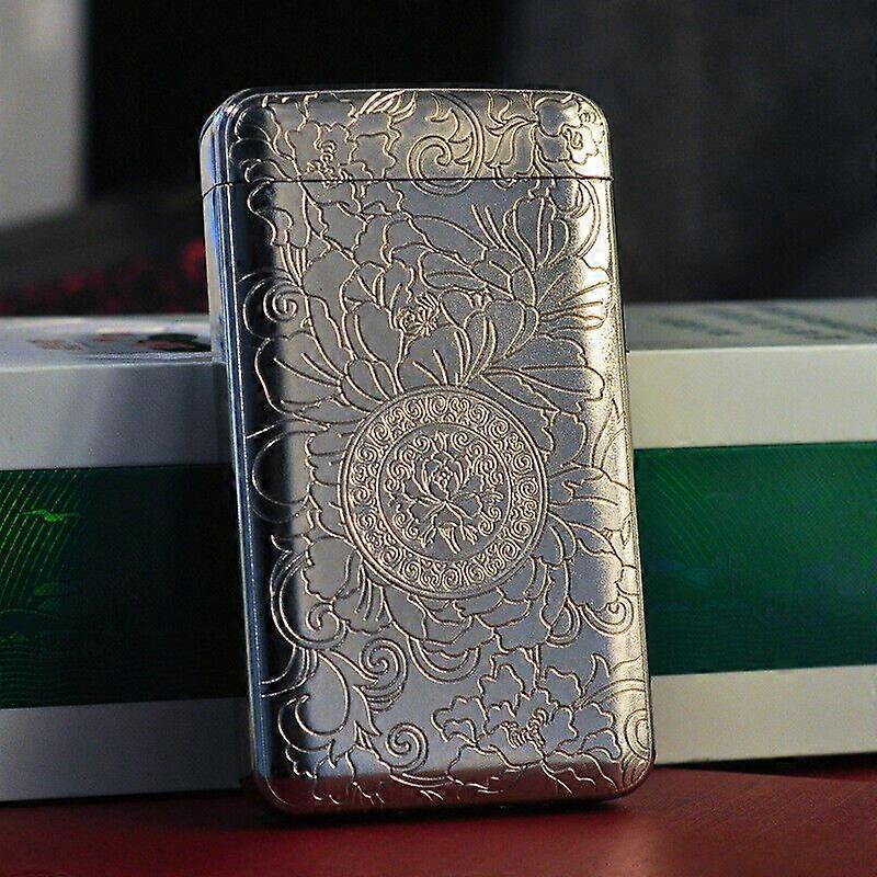 Retro Ultra-Thin Cigarette Double-Sided Metal Flip Top Three-Open Cigarette Boxes