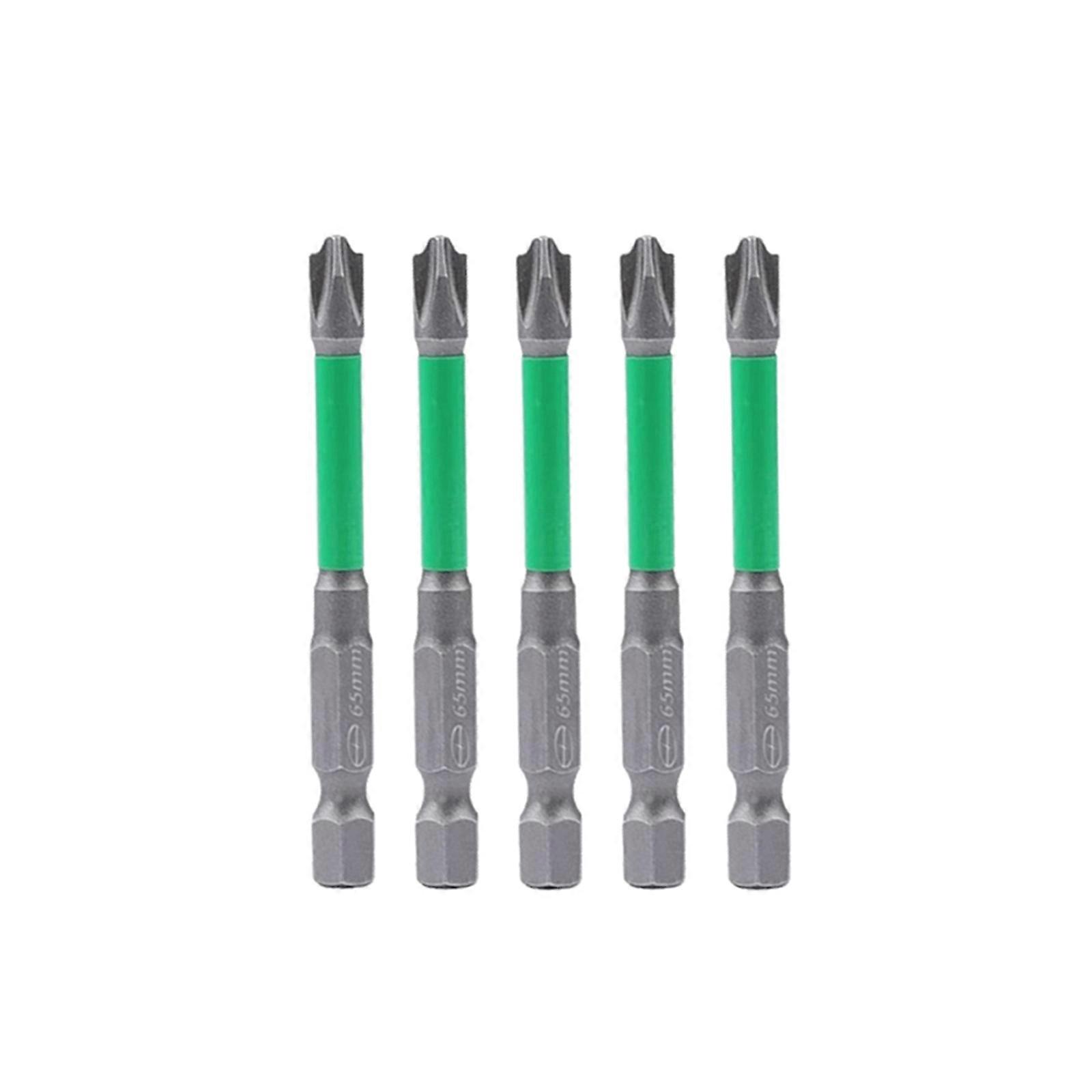 5Pcs Professional Magnetic Screwdriver Bit Special Slotted Cross Screwdriver Bits Set for Electricians FPH2 65mm 110mm