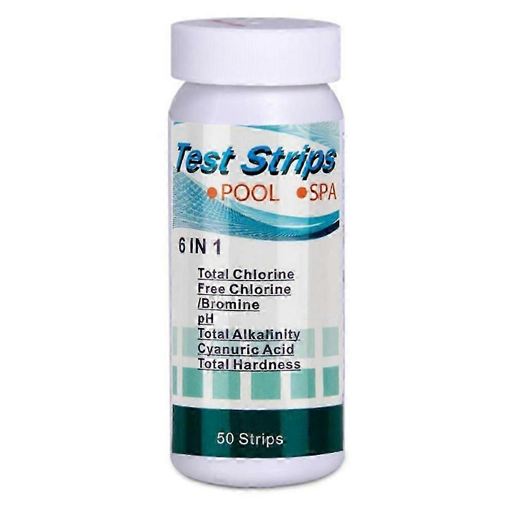 50Pcs 6-In-1 Schwimmen Pool PH Test Papier Rest Chlor PH Wert Alkalität Härte Test Streifen PH Tester js
