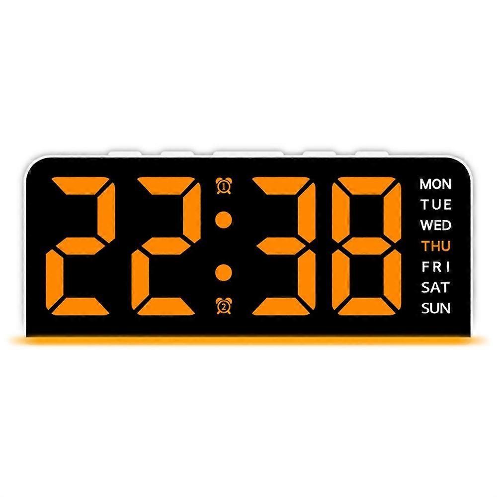 GH9001 LED Digital Clock Large Display with Date Temperature Ambient Light Multi Function Alarm Cloc