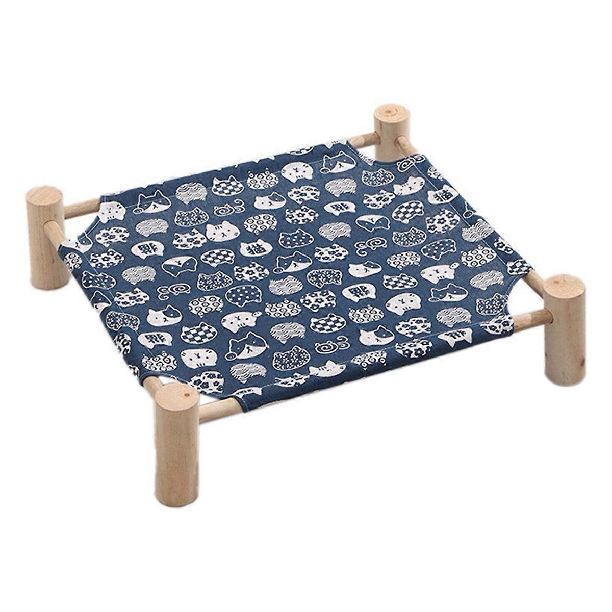 Cat and Dog Hammock Bed Wooden Cat Hammock Elevated Cooling Bed G