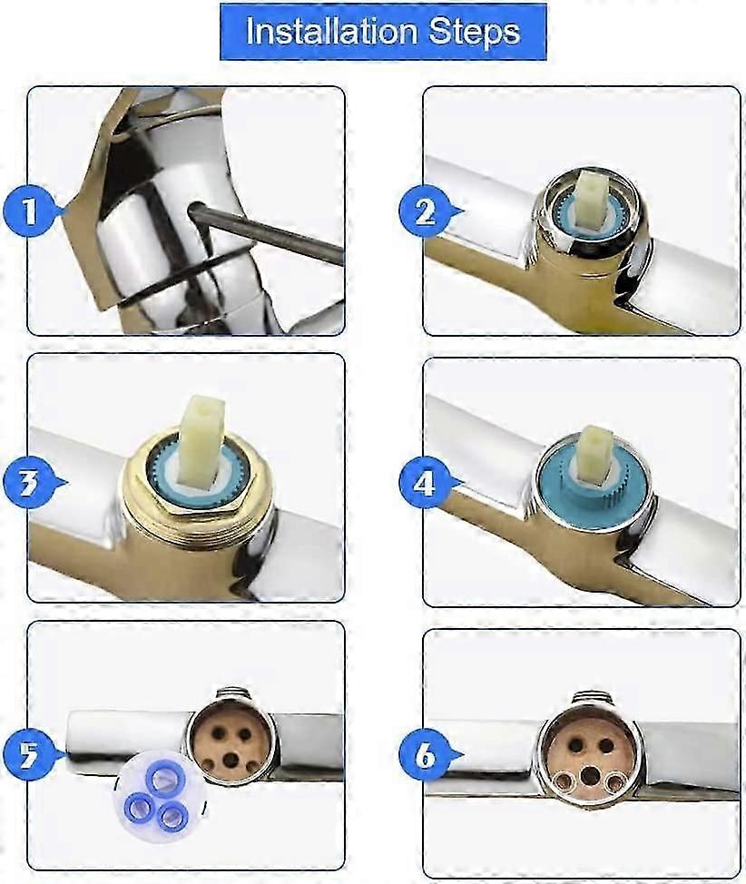 thumbnail image 2 of Uxcell Faucet Lever Handle,40mm Cartridge Electroplating Single Lever 2 of 9