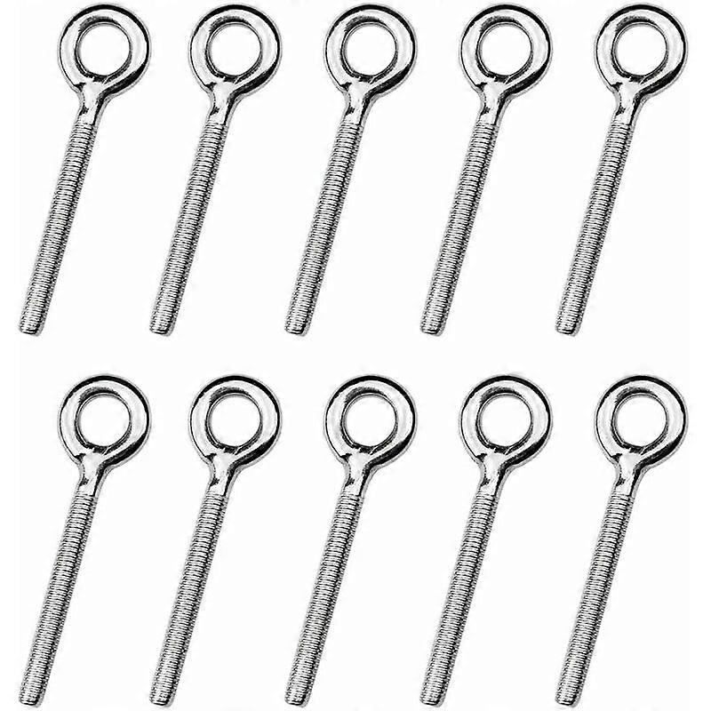 Easy To Install Stainless Steel Ringbolts, Smooth Surface, Deep Thread For Sturdy And Durable Performance In Wide Application, (10PCS)