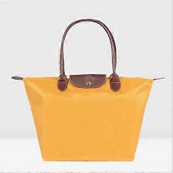 Oxford Stofftasche Nylon Schulter Handtasche Faltbare Aufbewahrungstasche Damen Wasserdichte Handtasche S (30x23x12cm) Gelb